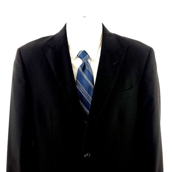 Ralph‎ Lauren Wool 2 Button Black Blazer 40R Tagged 40L See Description - Picture 1 of 13